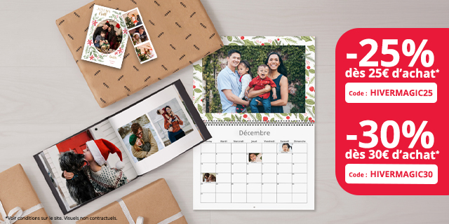 Tirages, livre photo, carte de voeux et calendrier hiver